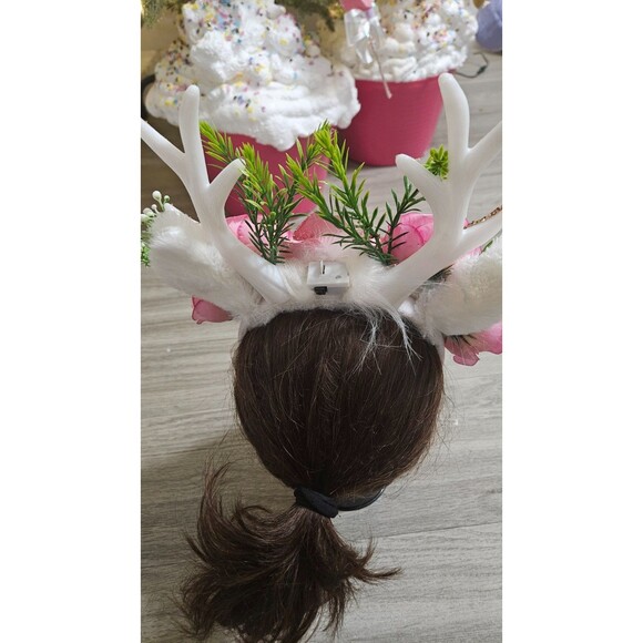 Handmade Light-Up Floral Antler Headband LED Deer Antlers Festival Costume NWOT - Picture 7 of 9